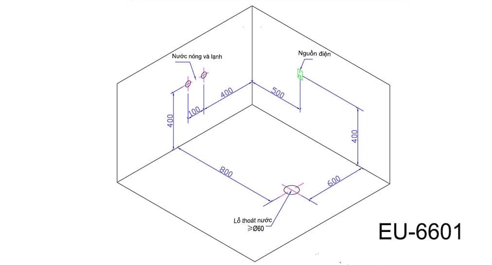 bản vẽ kỹ thuật Bồn tắm MASSAGE Euroking EU–6601