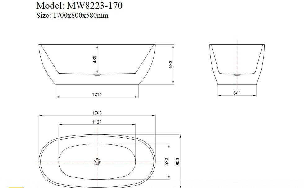 Bảng vẽ kỹ thuật Bồn Tắm Inax FBV-1502S 1.5M Chân Yếm