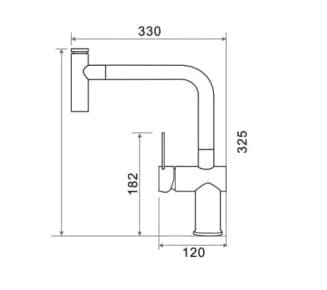 bản vẽ kỹ thuật Vòi rửa bát nóng lạnh Geler GL 3065 