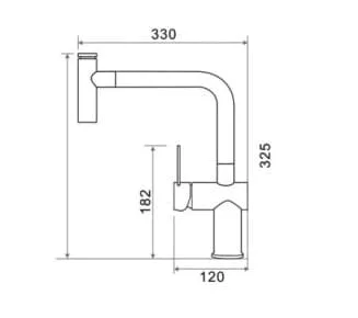 bản vẽ kỹ thuật Vòi rửa bát nóng lạnh Geler GL 3065 