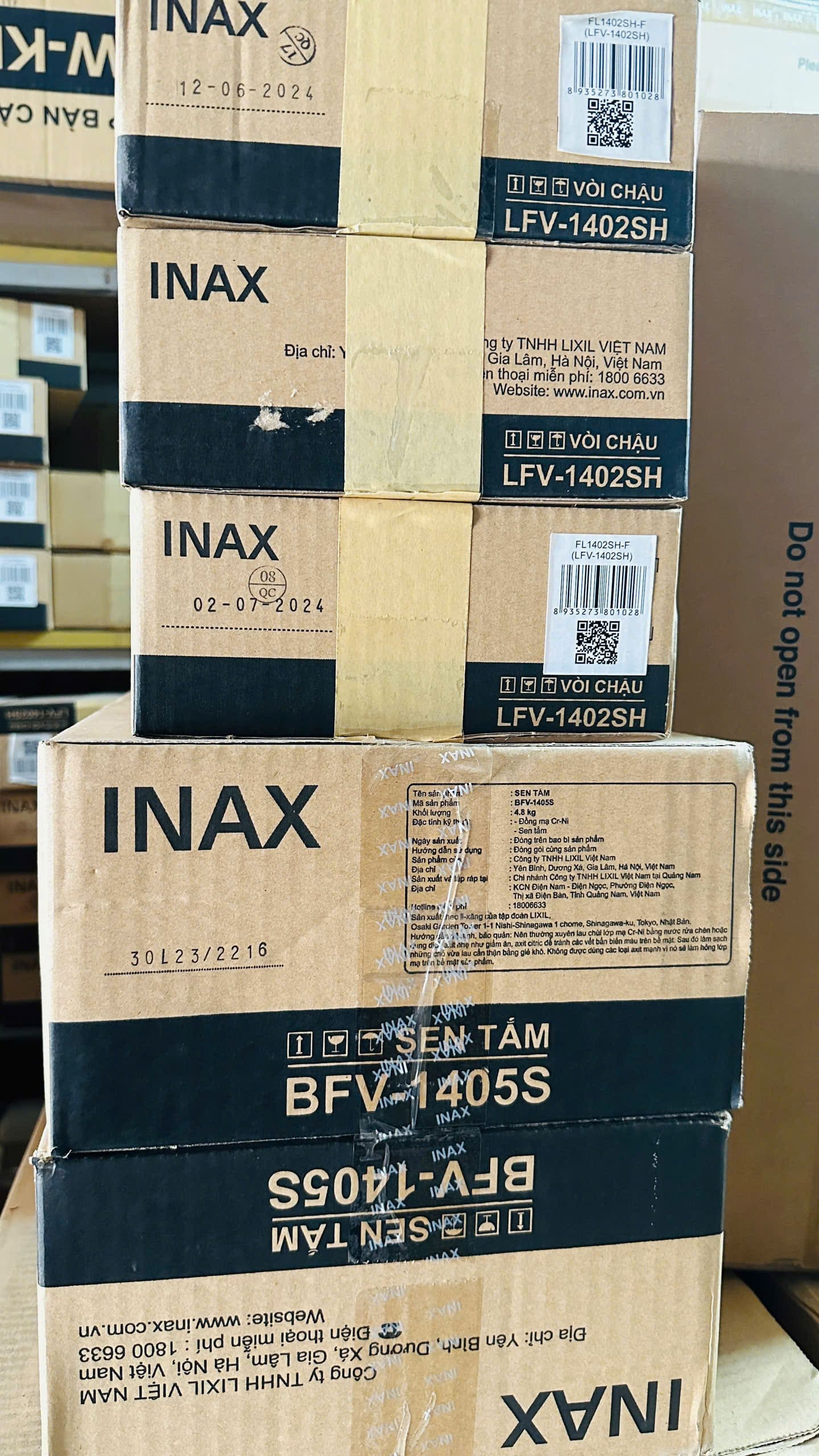 Bao bì logo sản phẩm inax 