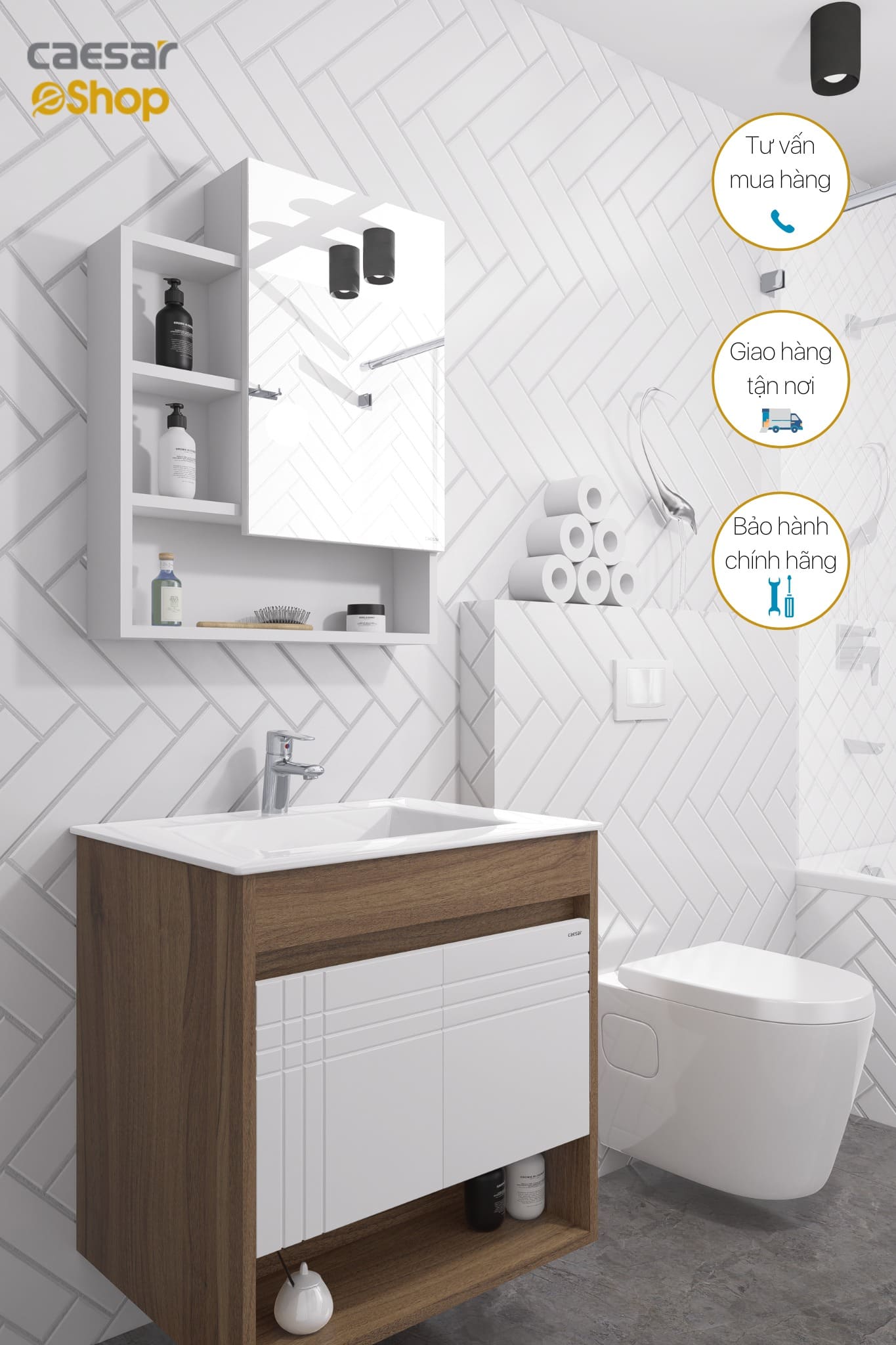 Biến hóa phòng tắm như thế nào với tủ gương Caesar?