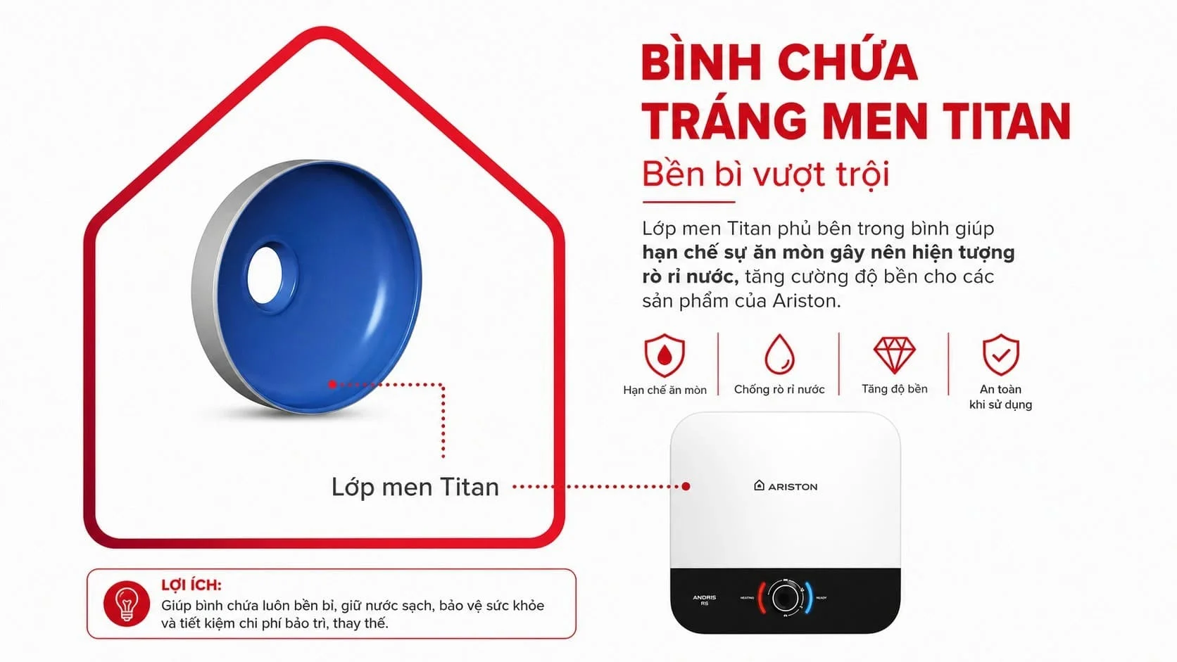 Binh nóng lạnh Ariston Andris3 Lux 30