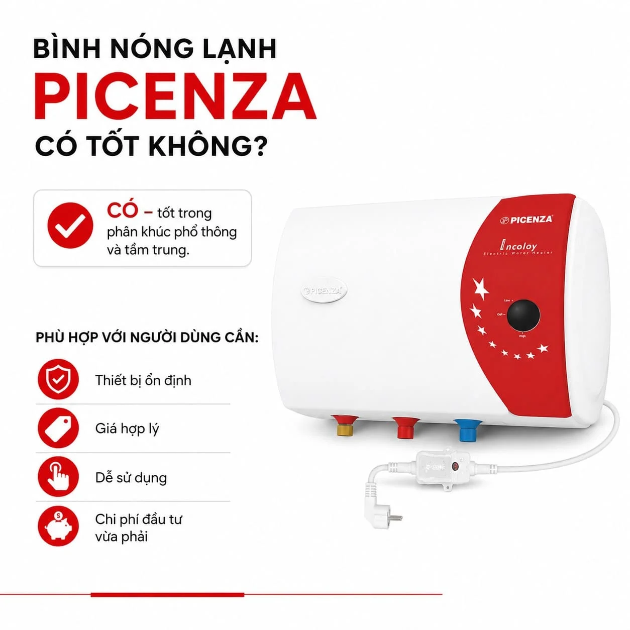 Bình nóng lạnh Picenza có tốt không?