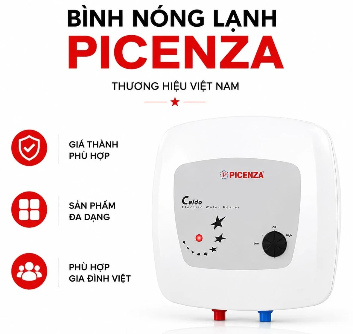 Bình nóng lạnh Picenza của nước nào?