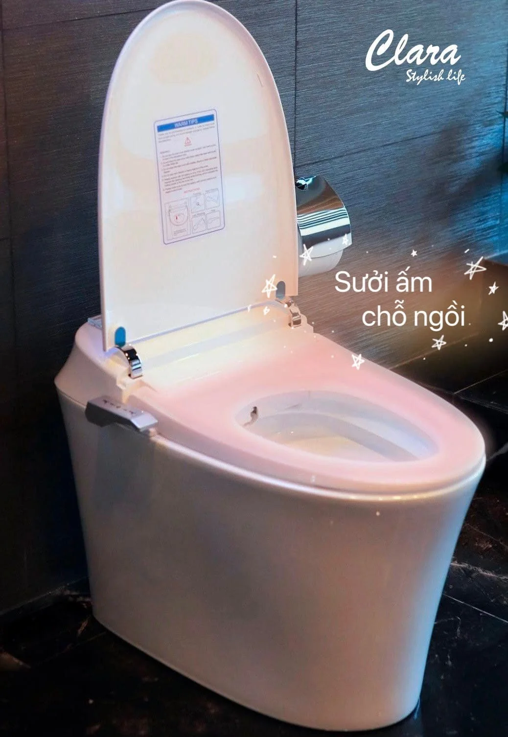 Bồn cầu thông minh Clara sưởi ấm nắp ngồi