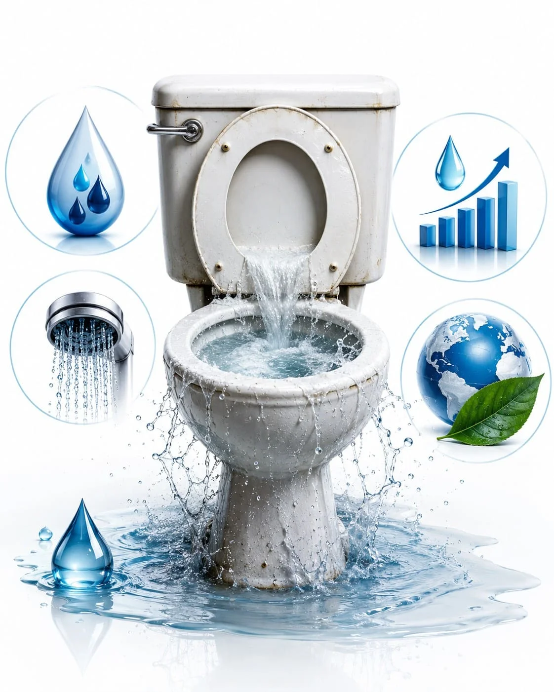 Bồn cầu tiêu tốn quá nhiều nước