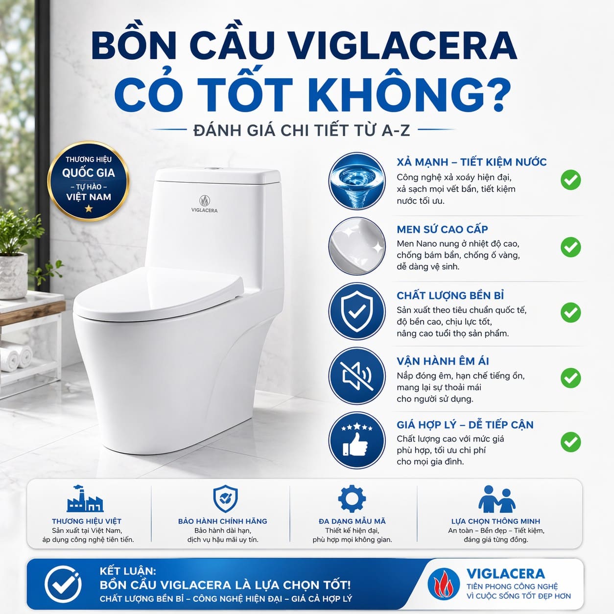 Bồn cầu Viglacera có tốt không?