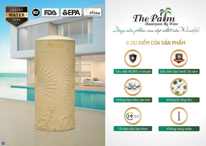 Bồn nước nhựa kháng khuẩn The Palm