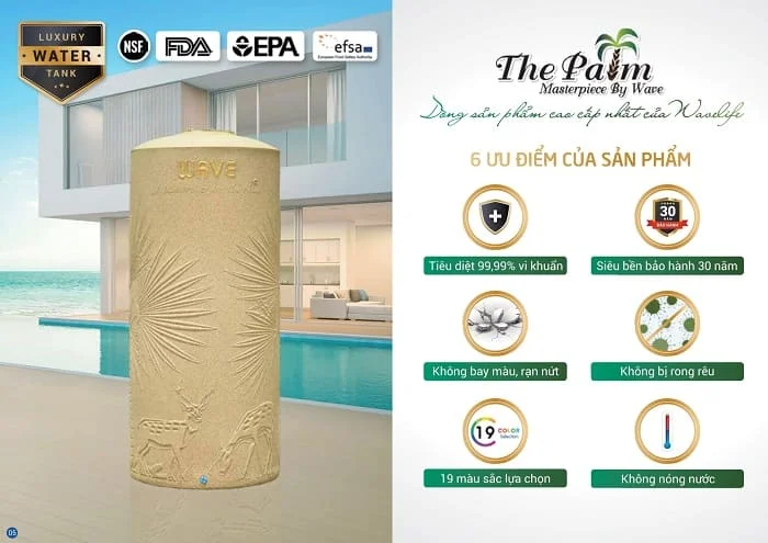 Bồn nước nhựa kháng khuẩn The Palm