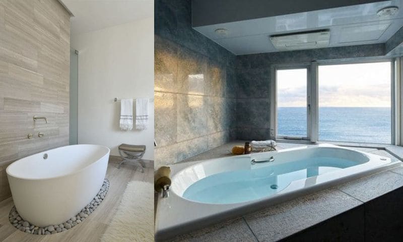 Bồn tắm độc lập và bồn tắm âm sàn