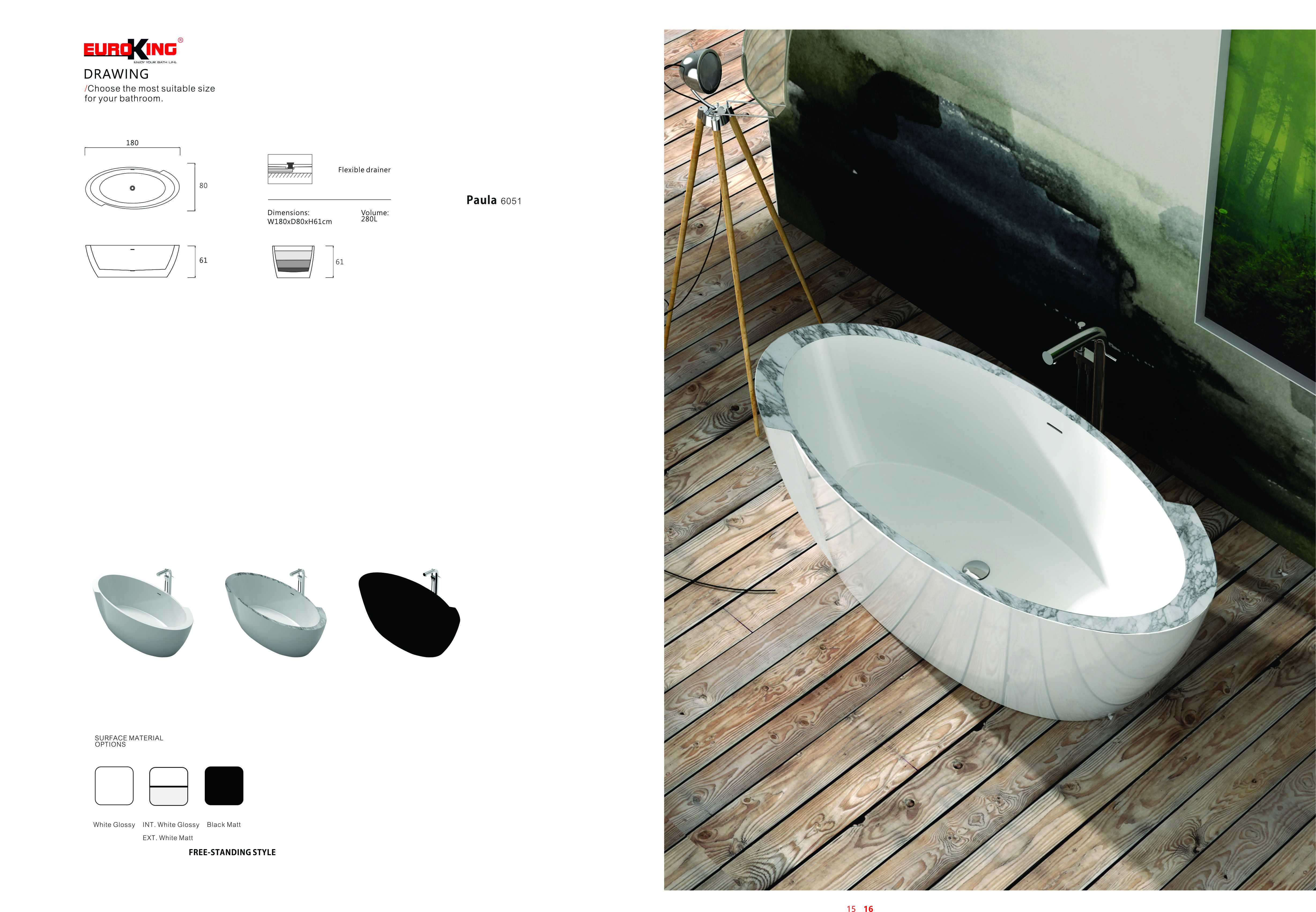 Bảng vẽ kỹ thuật Bồn tắm Euroking EU-6051