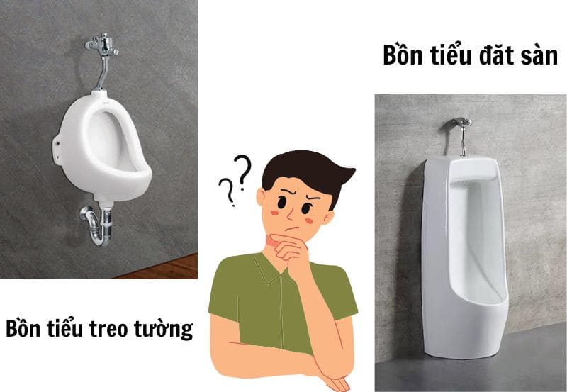 Bồn tiểu nam treo tường và bồn tiểu đặt sàn lựa chọn nào tốt hơn