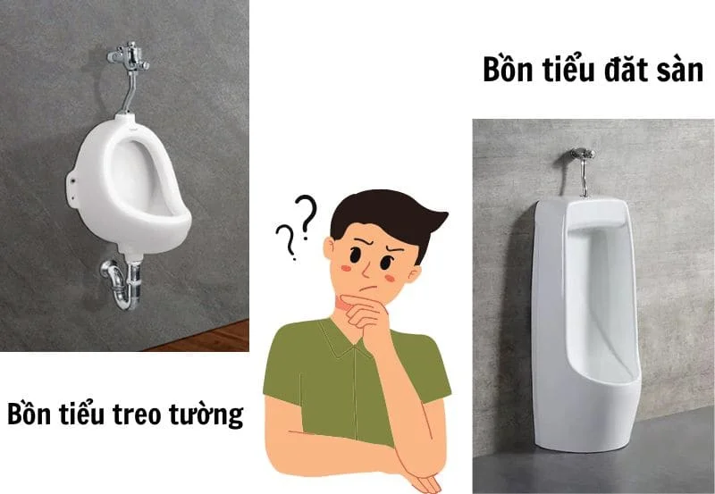 Bồn tiểu nam treo tường và bồn tiểu đặt sàn lựa chọn nào tốt hơn 