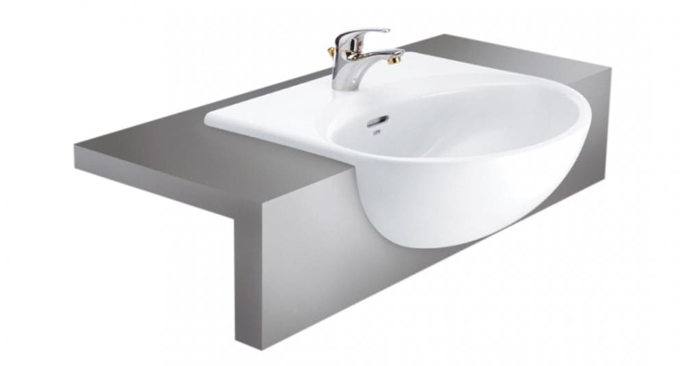 Chậu rửa mặt COTTO C021 bán âm bàn 