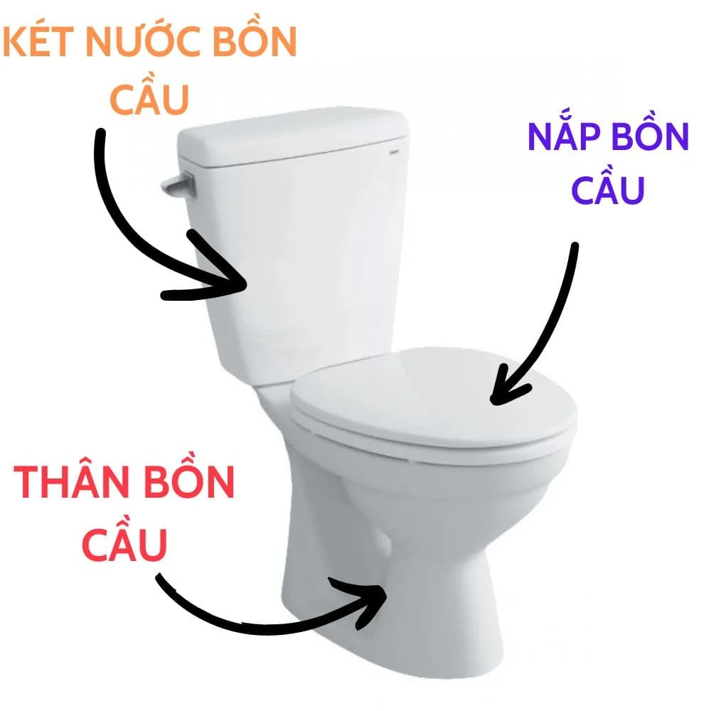 cấu tạo bồn cầu 2 khối 