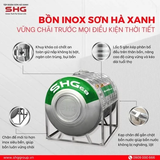 Chất liệu inox bền, dễ vệ sinh