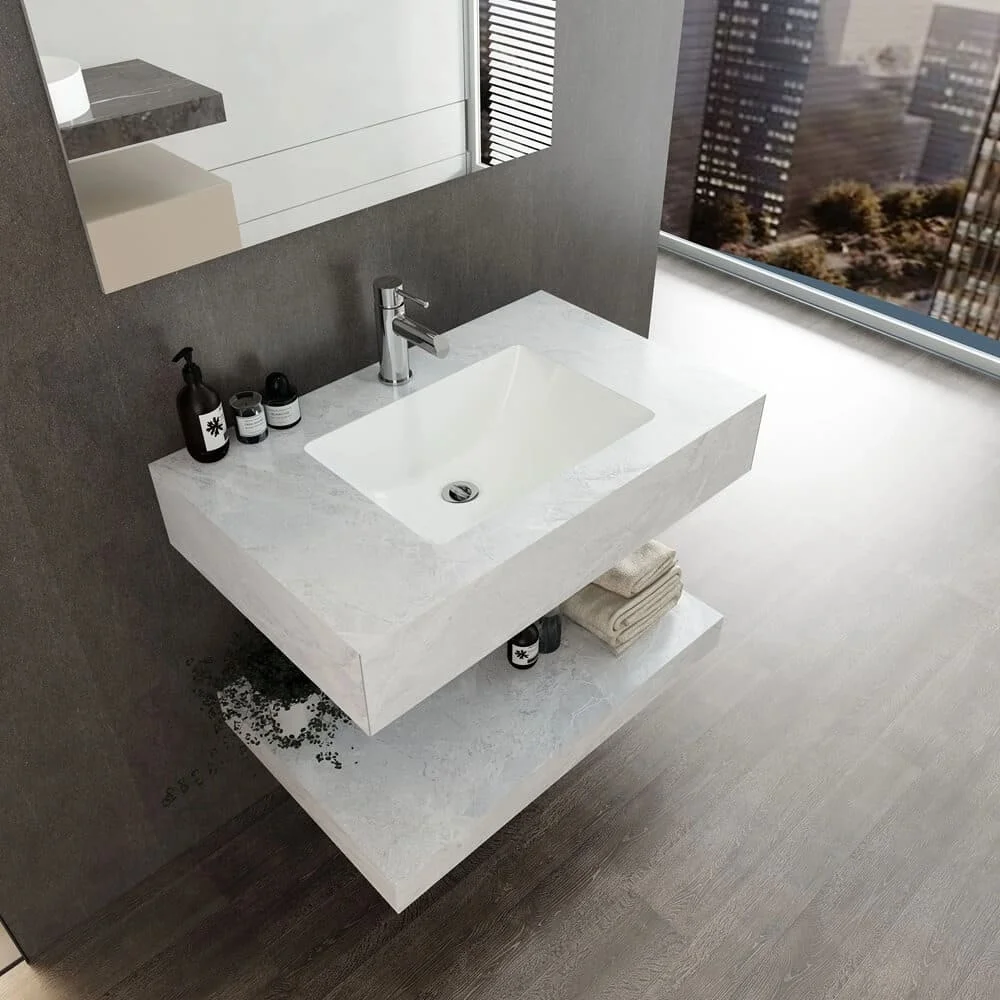 Chậu đá 2 tầng Viglacera thiết kế sang trọng, tăng tính thẩm mỹ cho phòng tắm