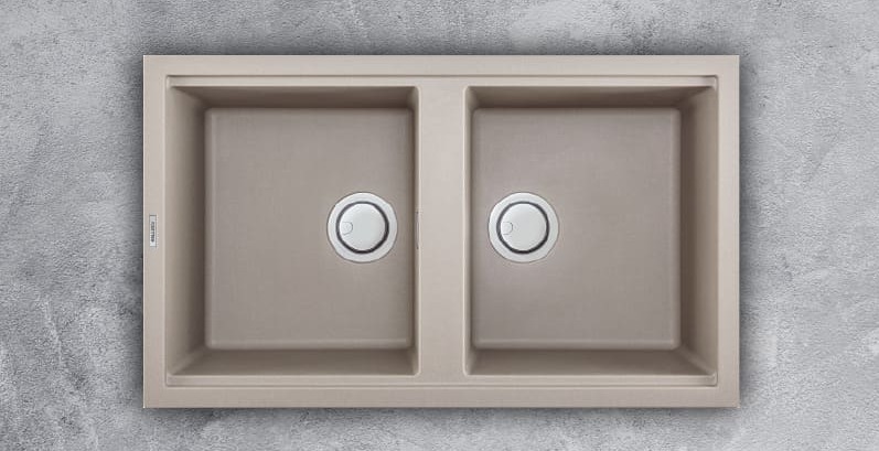 Chậu Rửa Chén Đá 2 hố 1 bàn Malloca NERO K 50043