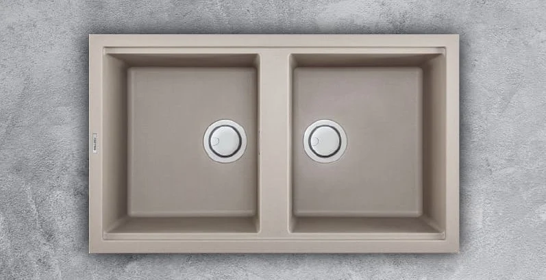 Chậu Rửa Chén Đá 2 hố 1 bàn Malloca NERO K 50043