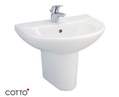 Chậu Rửa Lavabo COTTO C014/C4201 chân ngắn