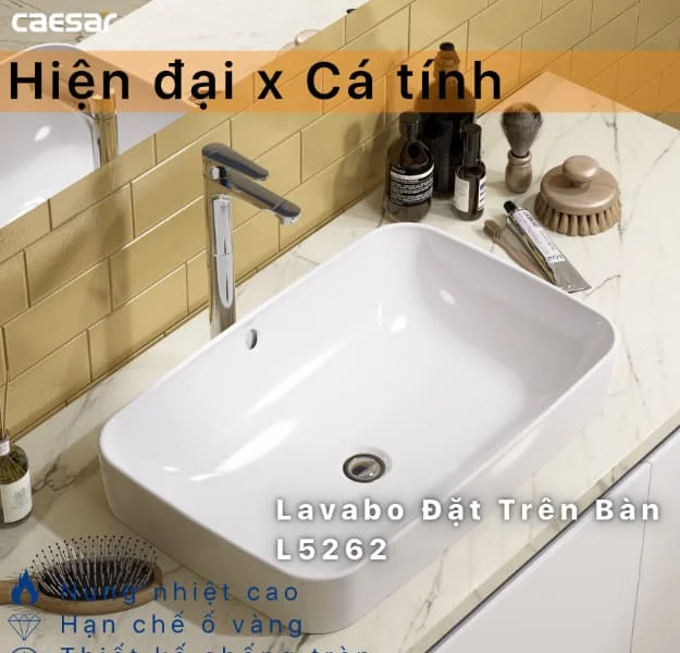 Chậu lavabo đặt bàn Caesar L5262 