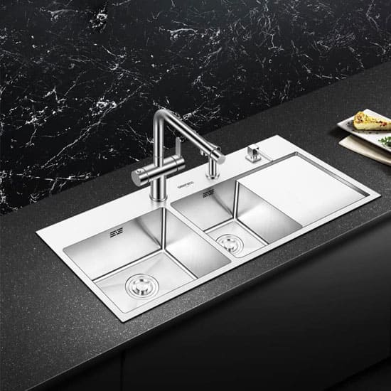 Chậu rửa bát 2 hố 1 bàn Geler GL Eco-10548