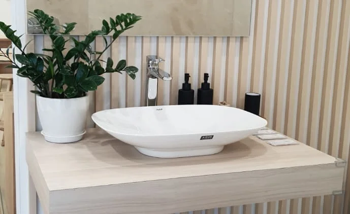 Chậu lavabo sứ inaxphong cách tối giản