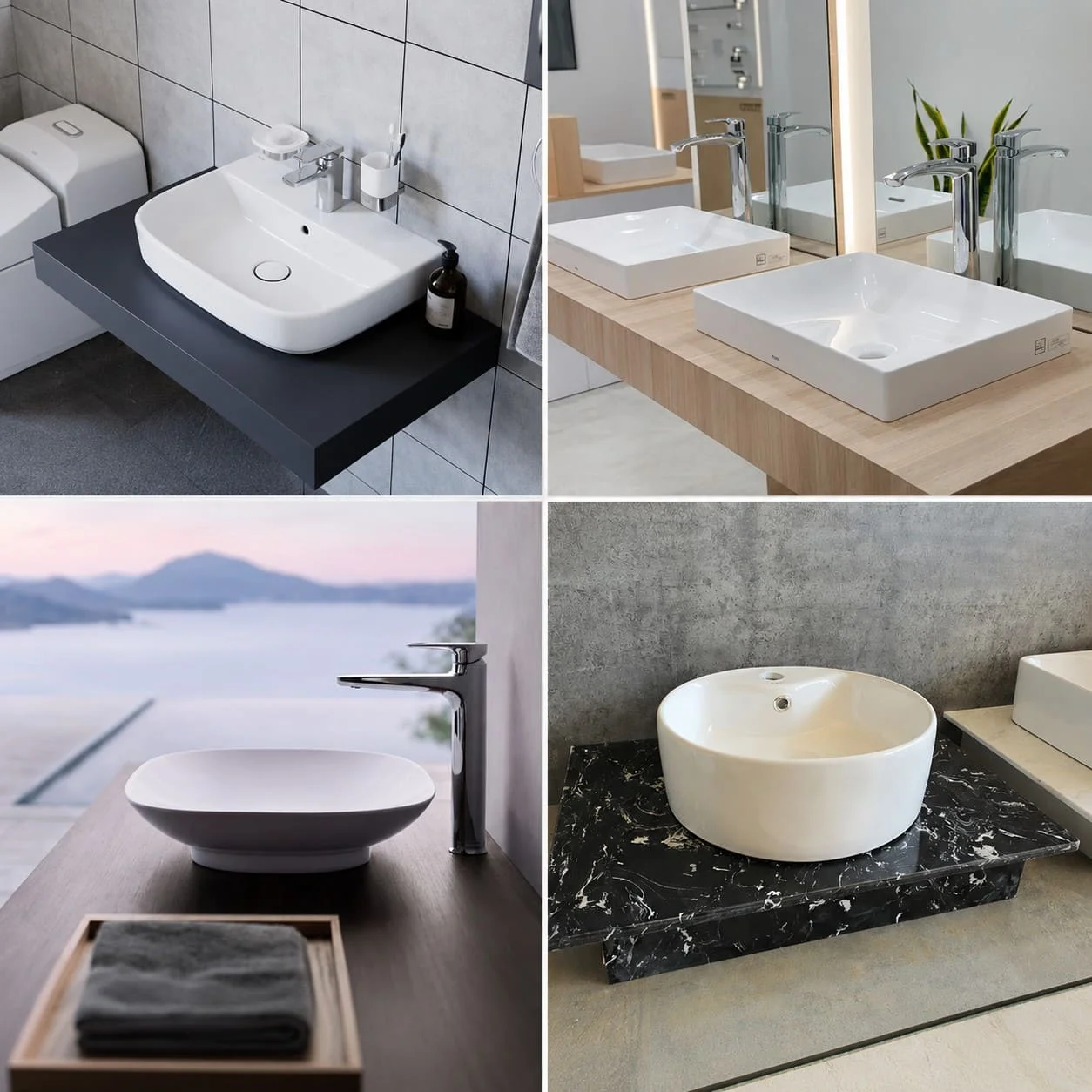 Chậu rửa mặt đặt bàn cho không gian hiện đại