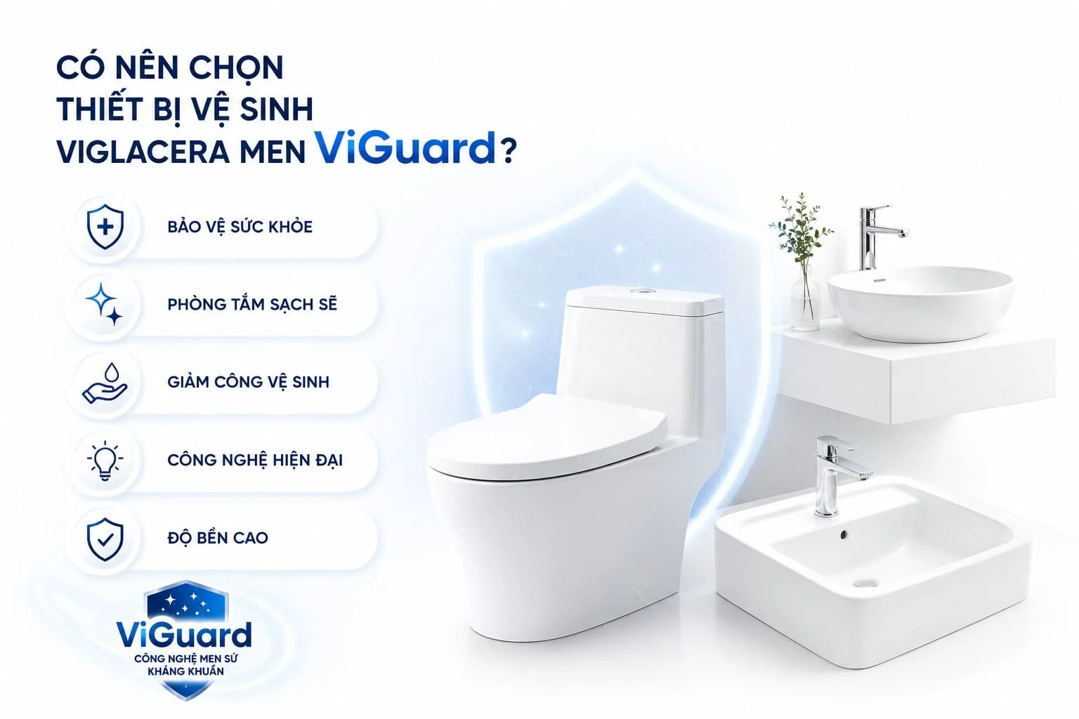 Có nên chọn thiết bị vệ sinh Viglacera men ViGuard?