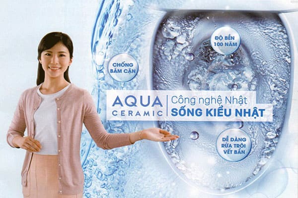 công nghệ Aqua Ceramic trên bồn cầu inax 