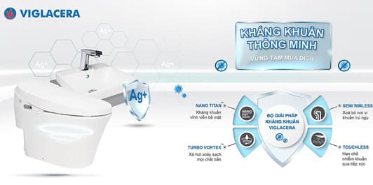 công nghệ kháng khuẩn trong thiết bị vê sinh Viglacera