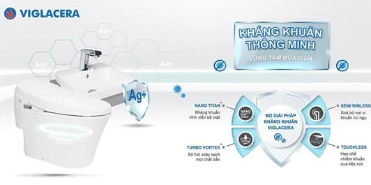 công nghệ kháng khuẩn trong thiết bị vê sinh Viglacera