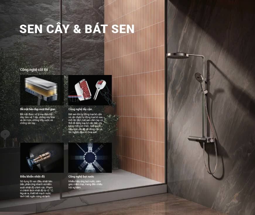 Công nghệ nổi bật sen tắm Jomoo