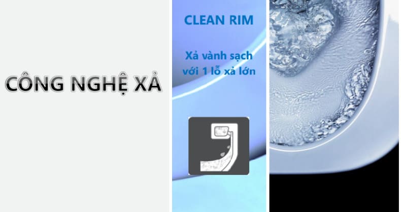 Công nghệ xả vành rim cuốn trôi mọi vết bẩn
