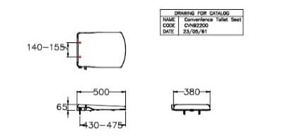bản vẽ kỹ thuật Nắp rửa cơ COTTO CVN92200