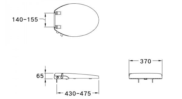 bản vẽ kỹ thuật Nắp rửa cơ COTTO CVN92201