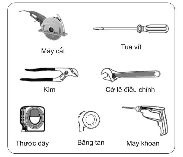 Dụng cụ lắp chậu rửa mặt inax 