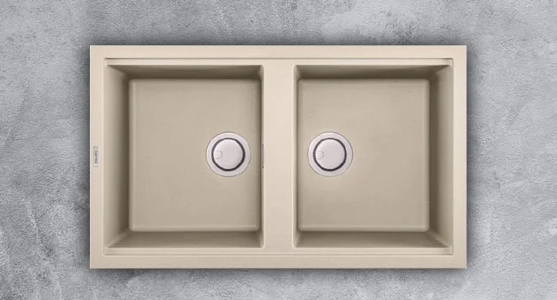 Chậu rửa bát đá 2 hố cân Malloca Bianco G-45062