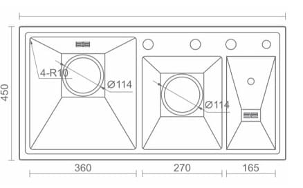 Chậu rửa bát 2 hố có máy rửa chén Geler GL-9045