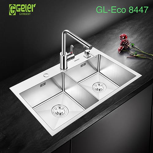Chậu rửa bát 2 hố Geler GL Eco-8447
