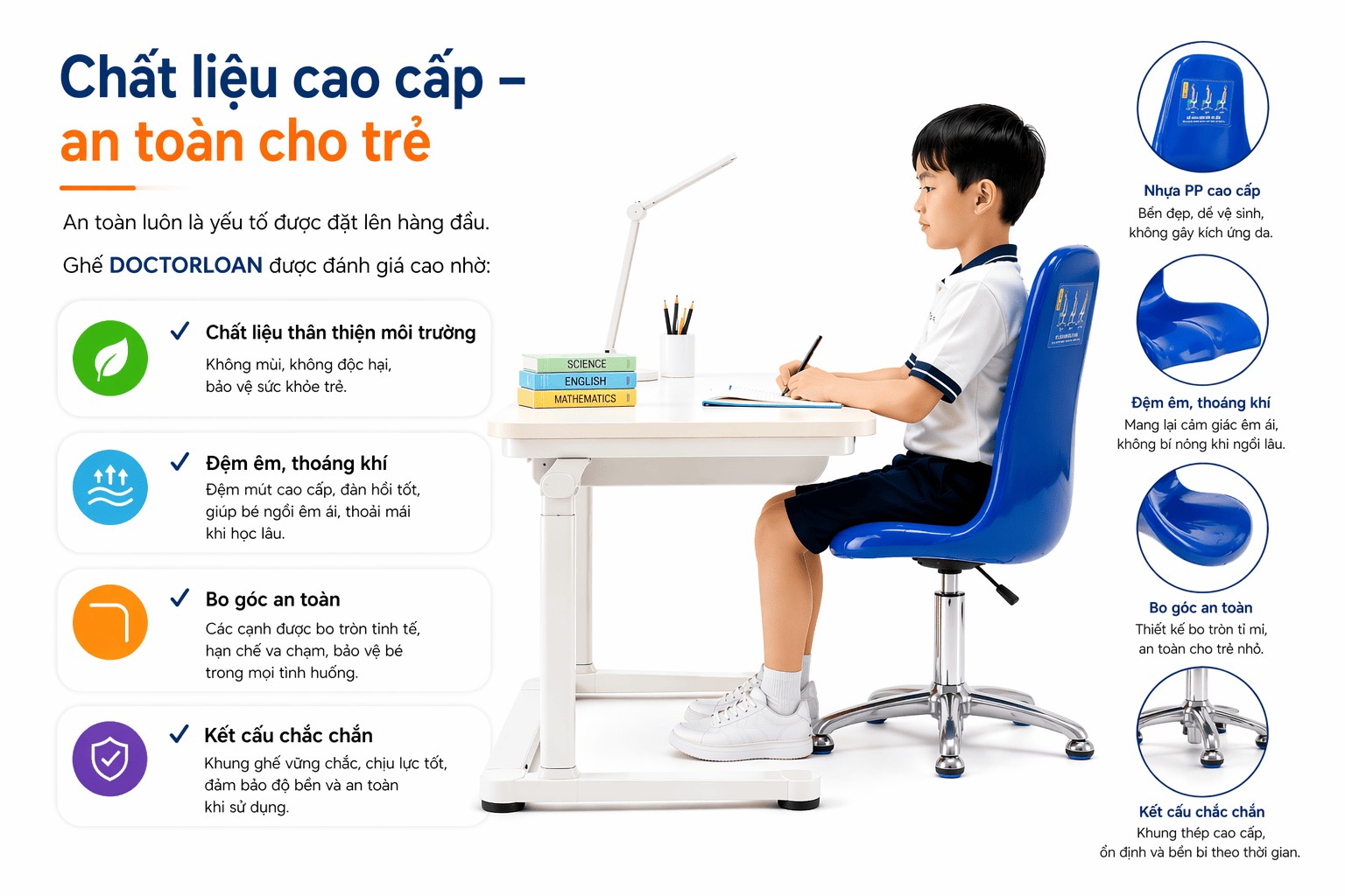  Chất liệu cao cấp – an toàn cho trẻ