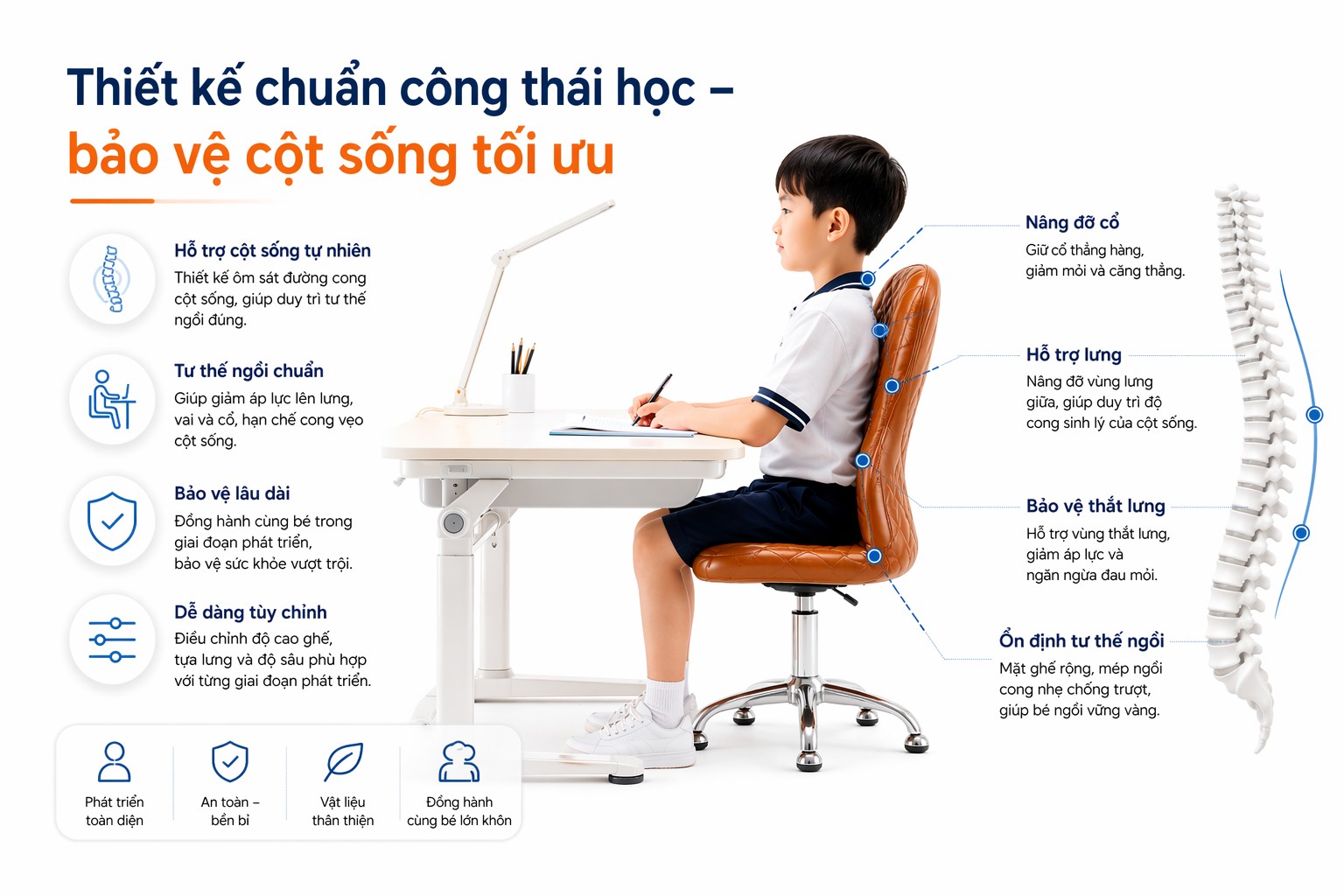 Ghế Doctorloan thiết kế chuẩn công thái học – bảo vệ cột sống tối ưu