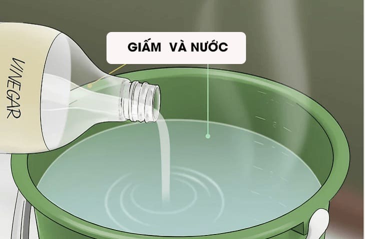 Giấm trắng pha loãng vệ sinh chậu bếp