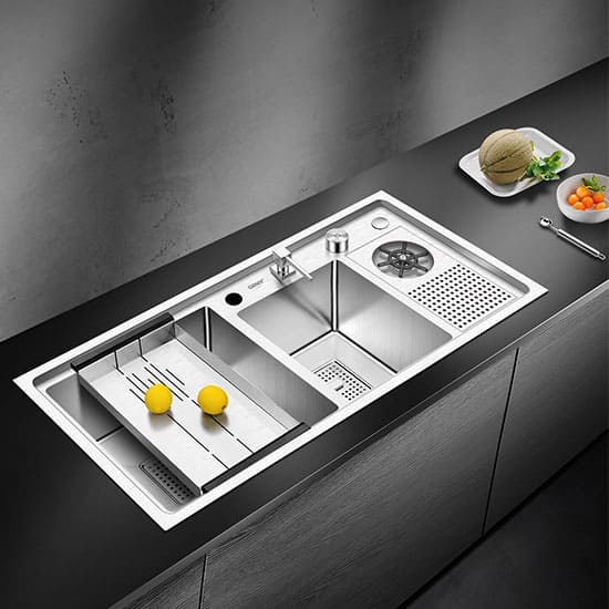 Chậu rửa bát 2 hố có máy rửa chén Geler GL-9045