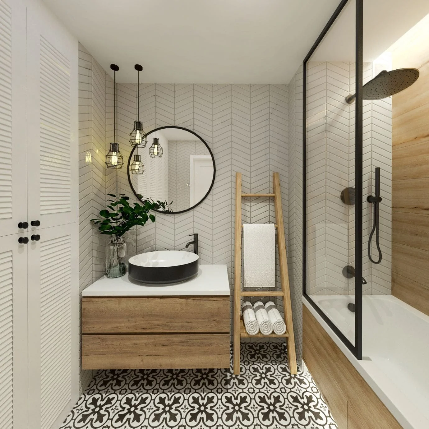 Gương soi phòng tắm tạo cảm giác rộng rãi