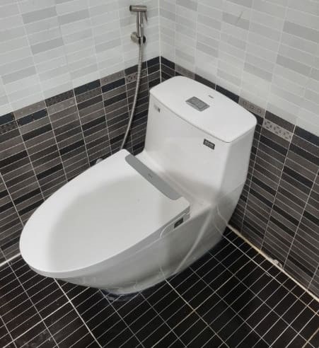 Hình ảnh thực tế bồn cầu có men Aqua Ceramic