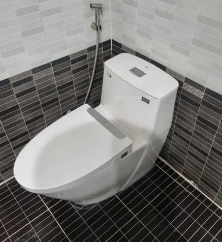 Hình ảnh thực tế bồn cầu có men Aqua Ceramic