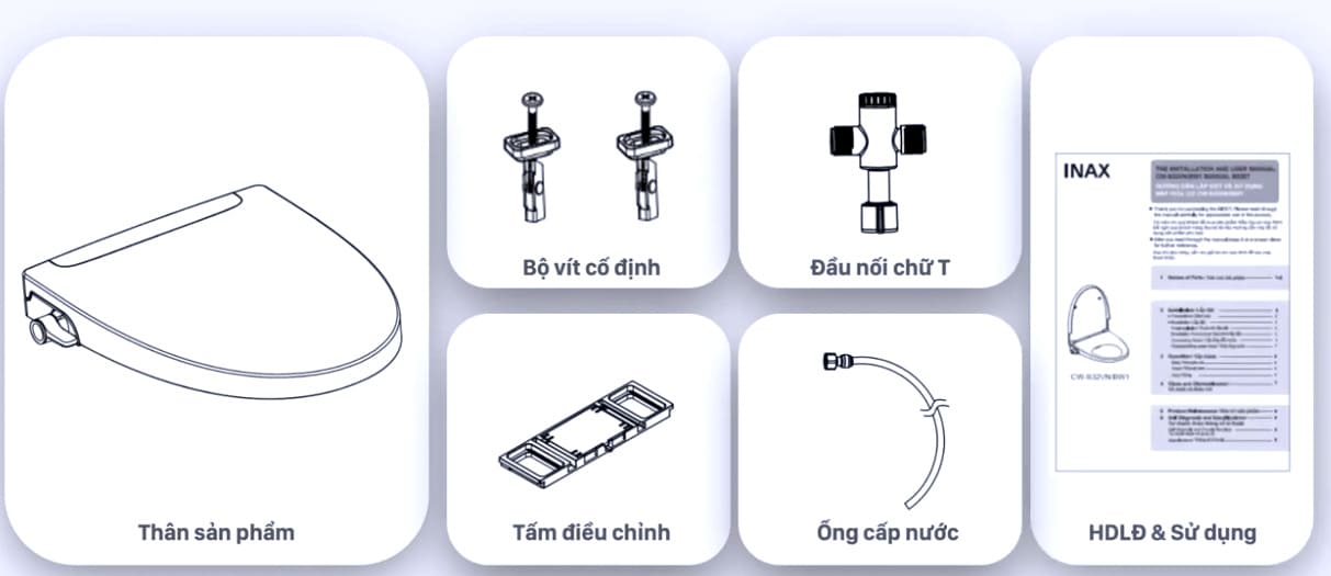  Hướng dẫn lắp đặt nắp rửa cơ Inax