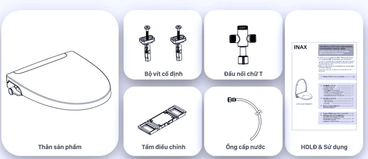 Hướng dẫn lắp đặt nắp rửa cơ Inax